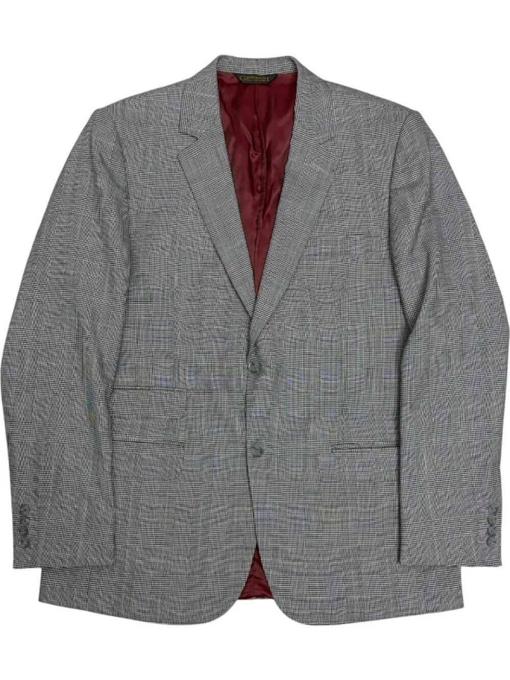 GIOVANNI Vintage Blazer Sport Coat Plaid Check Luxury Business Jacket Mens 46R